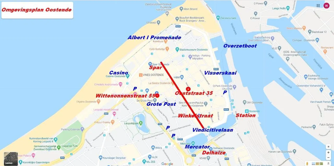 Appartement Privé-kamer centrum Oostende met eigen badkamer/wc